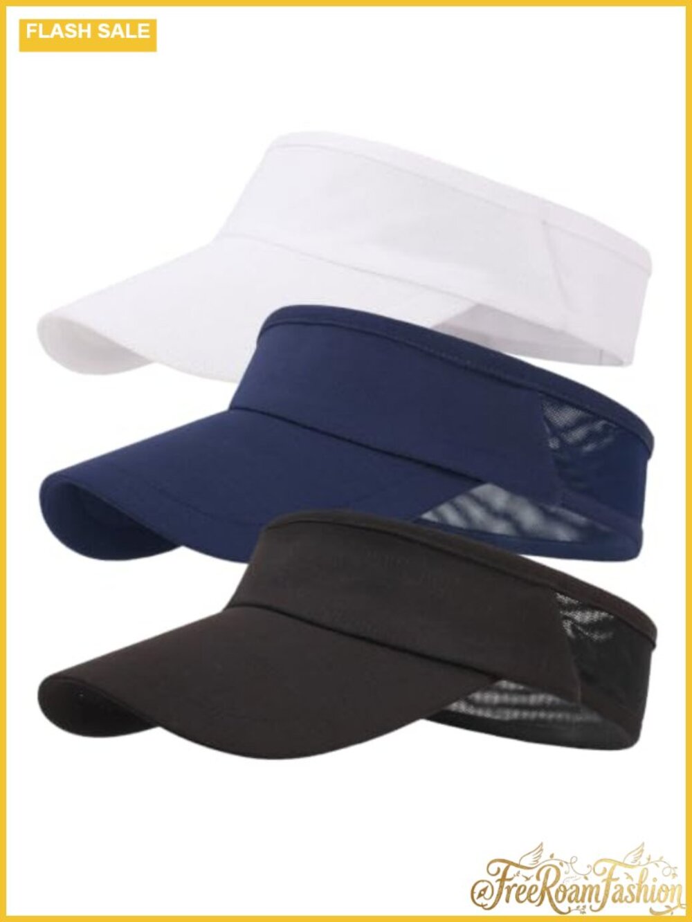 3 Pack Sports Sun Visor Adjustable Lightweight Sun Protection Golf Running